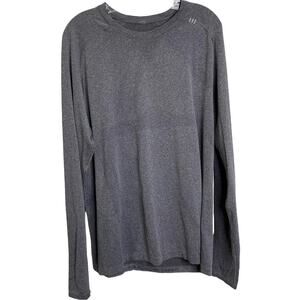 Lululemon Soulcycle Women's Sz XL Long Sleeve Top Heather Gray Mesh‎ Logo Sleeve